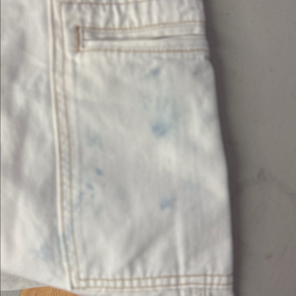 Hudson Sz 32 12/14 White High-Rise Welt Pocket Cargo Wide Leg Jeans Pants - Picture 7 of 8